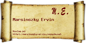 Marsinszky Ervin névjegykártya